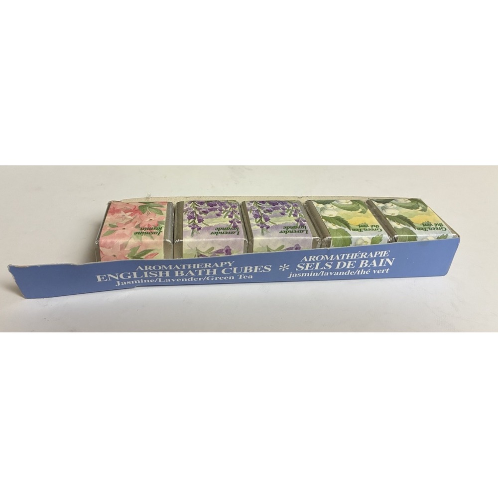 Delgar Aromatherapy English Bath Cubes Jasmine Lavander Green Tea‎ Open Box Vtg - Picture 3 of 8